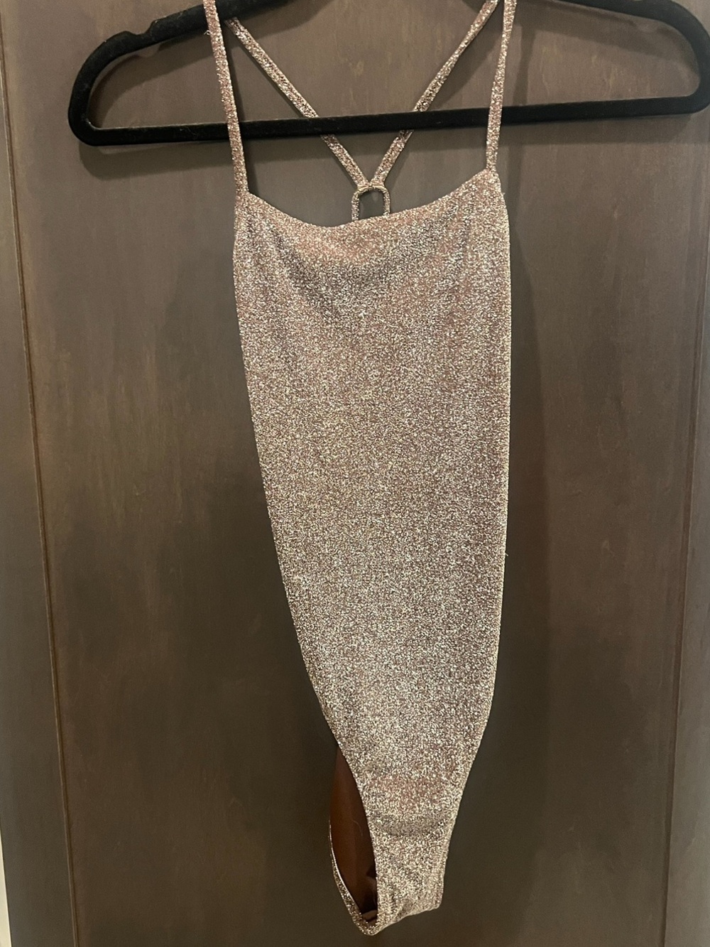Skims Brown Glitter One Piece Bodysuit - Picture 3 of 5